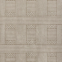 5' X 8' Beige and Ivory Geometric Indoor Outdoor Area Rug - Homeroots