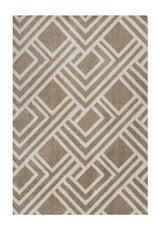 5' X 8' Beige Geometric Indoor Outdoor Area Rug - Homeroots - Flyclothing LLC
