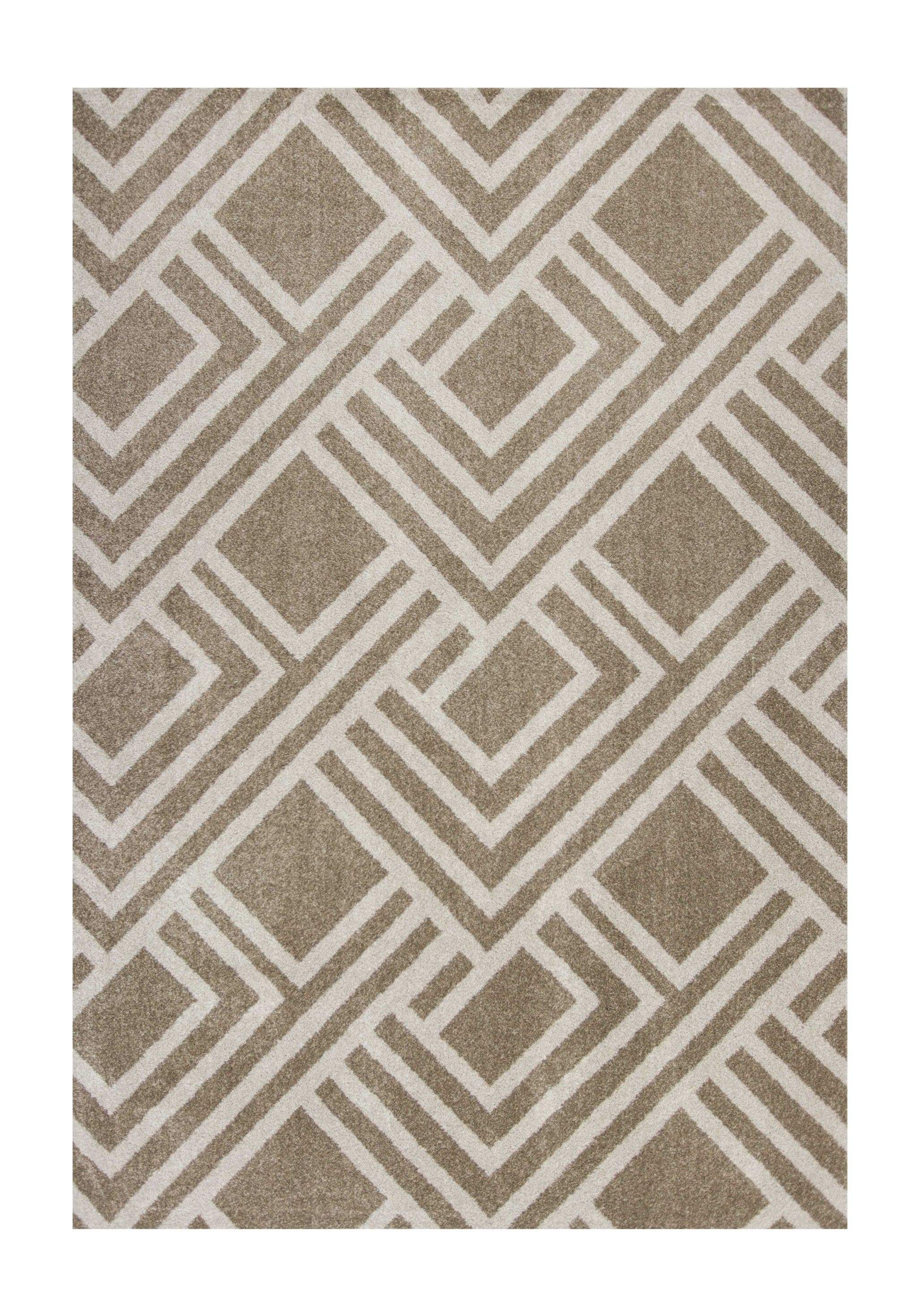 5' X 8' Beige Geometric Indoor Outdoor Area Rug - Homeroots - Flyclothing LLC