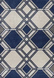 5' X 8' Ivory Or Denim Geometric Diamond Uv Treated Area Rug - Homeroots