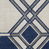 5' X 8' Ivory Or Denim Geometric Diamond Uv Treated Area Rug - Homeroots