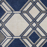 5' X 8' Ivory Or Denim Geometric Diamond Uv Treated Area Rug - Homeroots