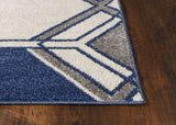 5' X 8' Ivory Or Denim Geometric Diamond Uv Treated Area Rug - Homeroots - Flyclothing LLC