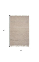 3' X 5' Natural Wool Hand Woven Area Rug - Homeroots - Flyclothing LLC