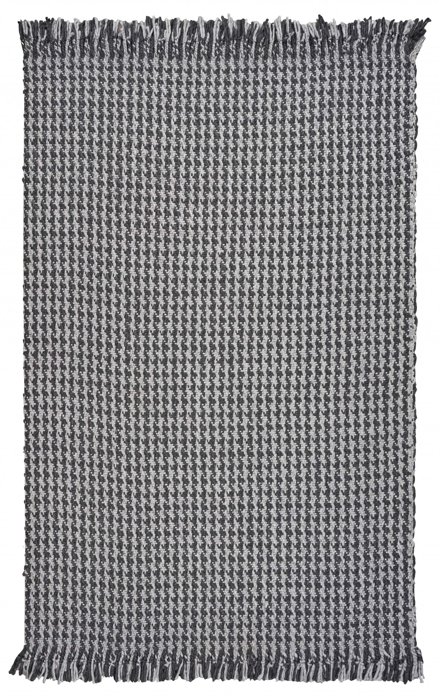 3' X 5' Gray Wool Houndstooth Hand Woven Area Rug - Homeroots - Flyclothing LLC
