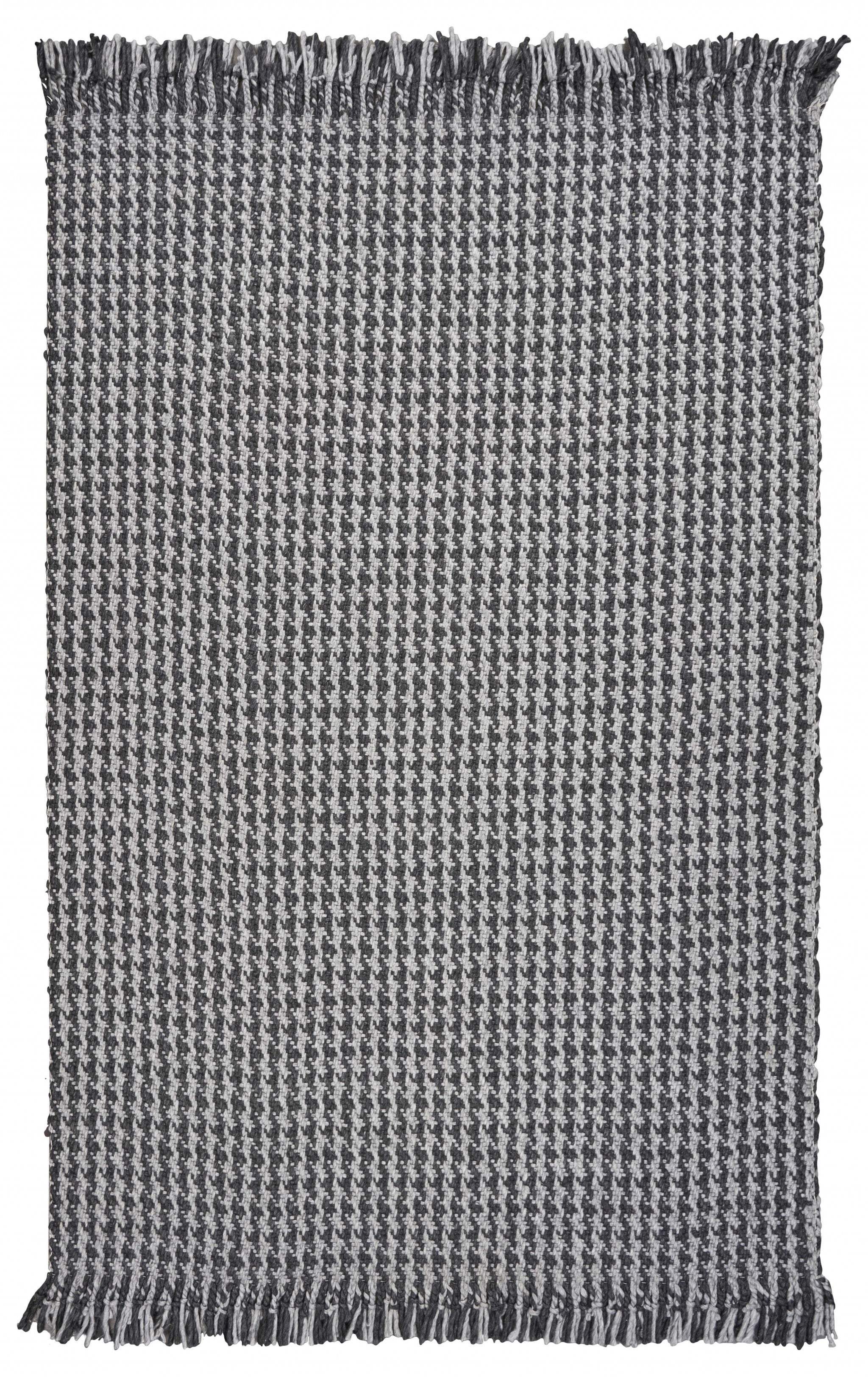 3' X 5' Gray Wool Houndstooth Hand Woven Area Rug - Homeroots - Flyclothing LLC