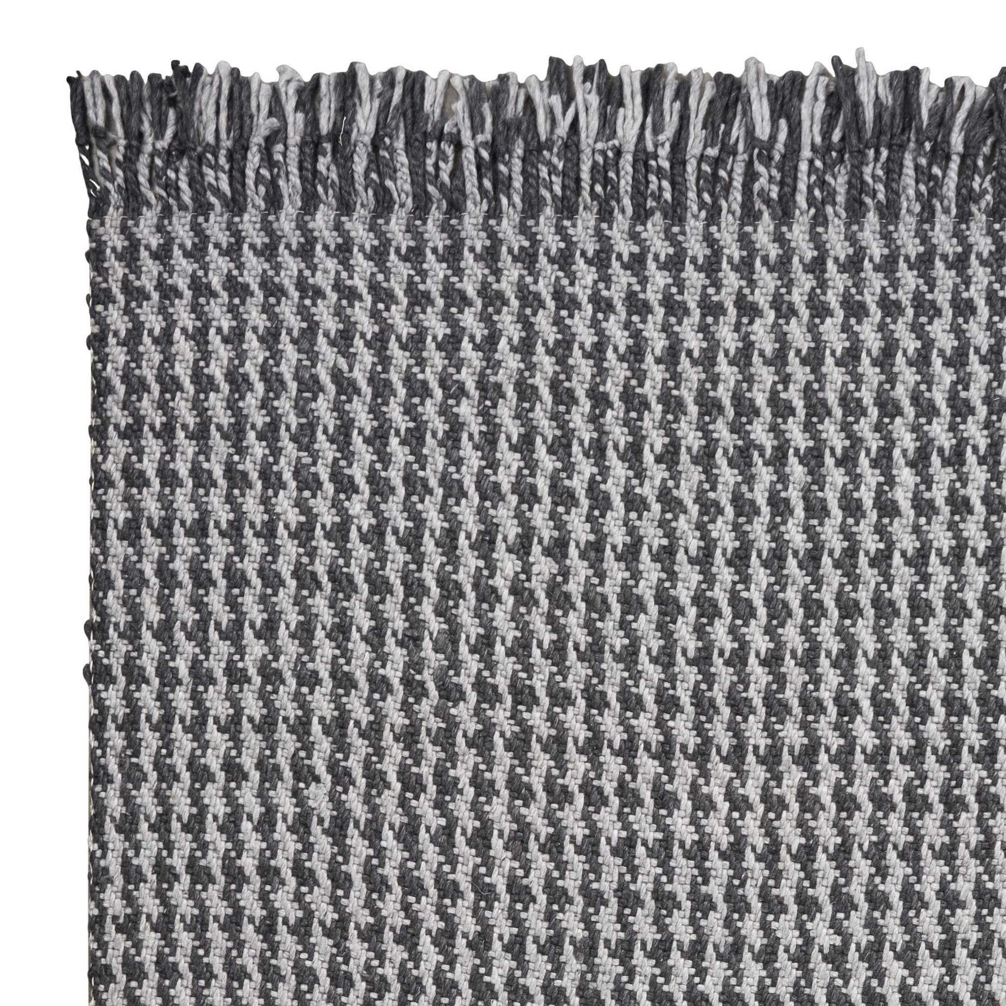 3' X 5' Gray Wool Houndstooth Hand Woven Area Rug - Homeroots - Flyclothing LLC