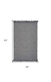 3' X 5' Gray Wool Houndstooth Hand Woven Area Rug - Homeroots