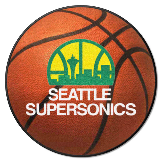 NBA Retro Seattle Supersonics Basketball Rug - 27in. Diameter - Seattle Supersonics