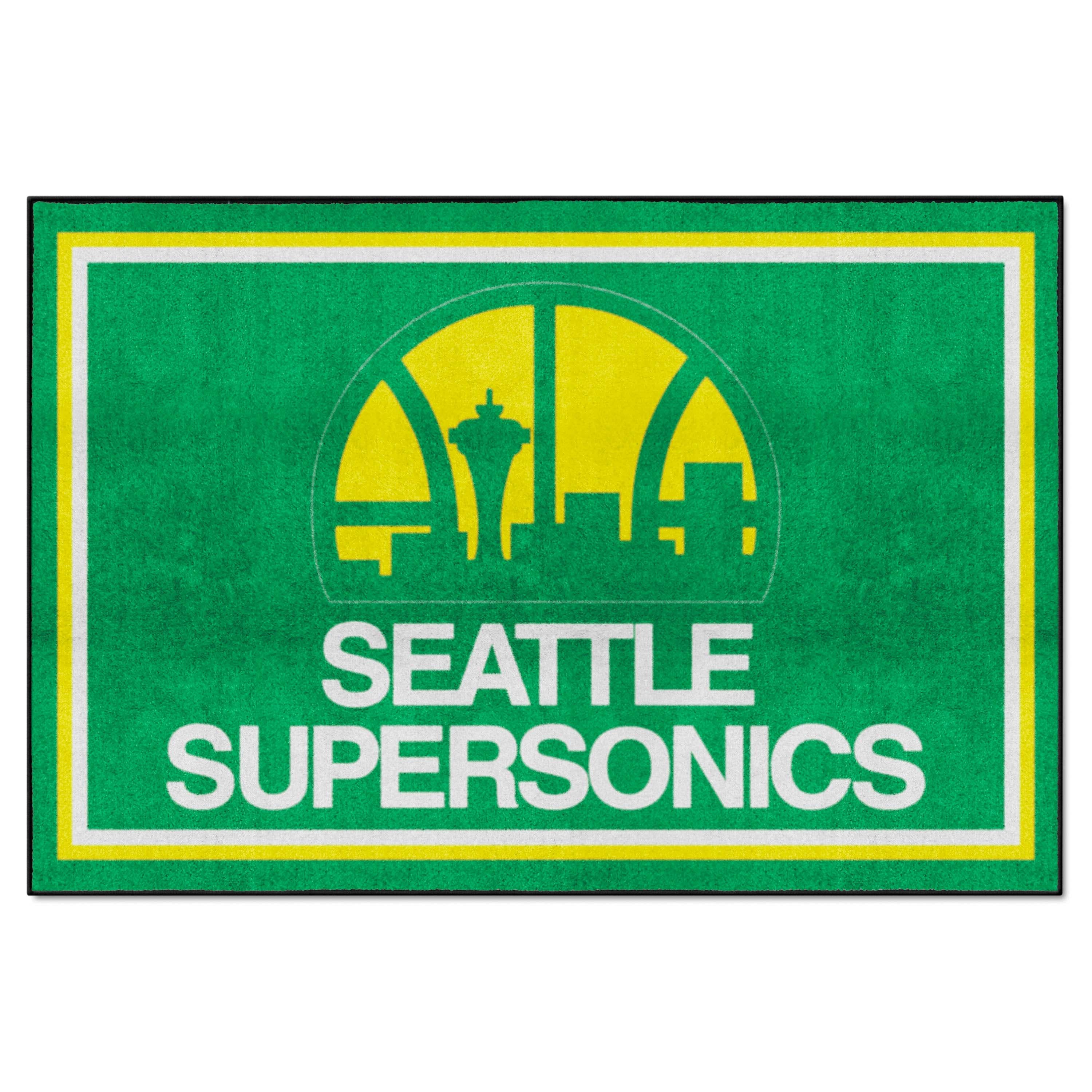 NBA Retro Seattle Supersonics 5ft. x 8 ft. Plush Area Rug - Seattle Supersonics