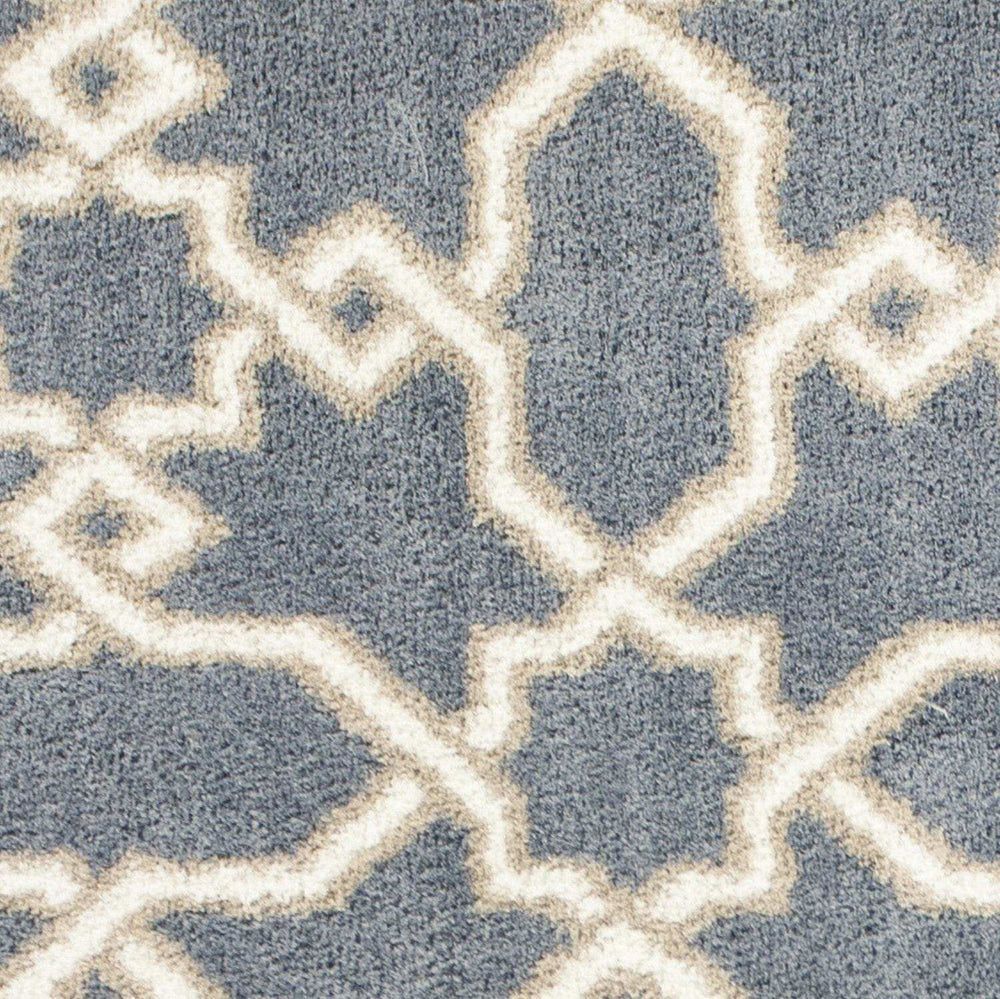 3' X 5' Slate Blue Geometric Machine Woven Microfiber Indoor Area Rug - Homeroots - Flyclothing LLC