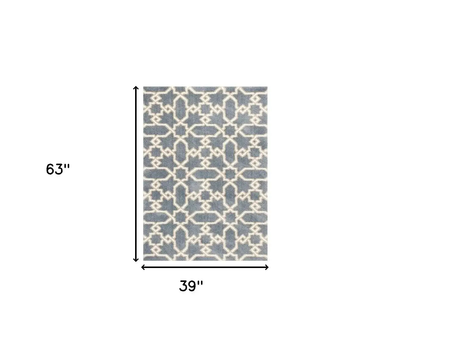 3' X 5' Slate Blue Geometric Machine Woven Microfiber Indoor Area Rug - Homeroots - Flyclothing LLC