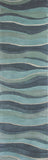 8' Ocean Blue Teal Hand Tufted Abstract Waves Indoor Runner Rug - Homeroots - Flyclothing LLC