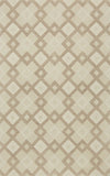 2' X 7' Ivory Diamond Tiles Wool Runner Rug - Homeroots
