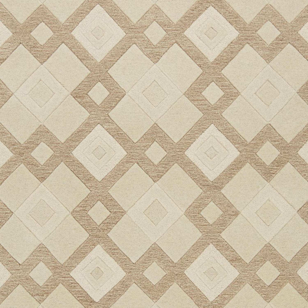 2' X 7' Ivory Diamond Tiles Wool Runner Rug - Homeroots - Flyclothing LLC