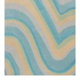 8' Ocean Blue Beige Hand Tufted Abstract Waves Indoor Runner Rug - Homeroots