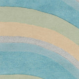 8' Ocean Blue Beige Hand Tufted Abstract Waves Indoor Runner Rug - Homeroots