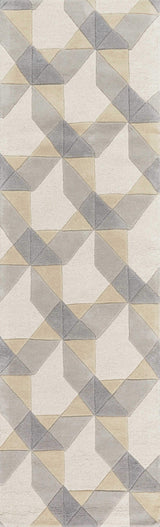 2' X 7' Ivory Or Grey Geometric Wool Runner Rug - Homeroots - Flyclothing LLC
