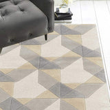 2' X 7' Ivory Or Grey Geometric Wool Runner Rug - Homeroots - Flyclothing LLC