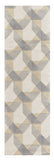 2' X 7' Ivory Or Grey Geometric Wool Runner Rug - Homeroots