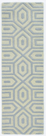 8' Grey Hand Tufted Geometric Indoor Runner Rug - Homeroots - Flyclothing LLC