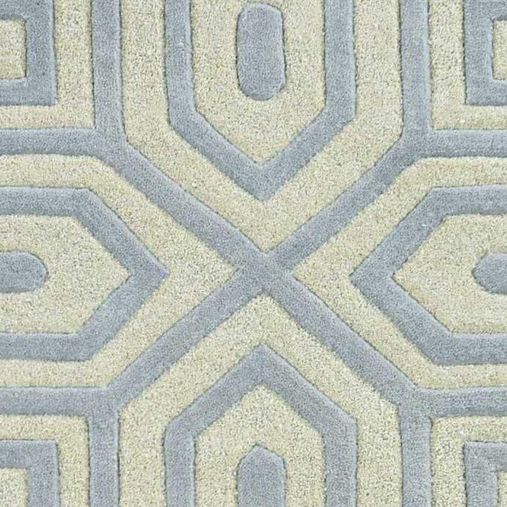 8' Grey Hand Tufted Geometric Indoor Runner Rug - Homeroots - Flyclothing LLC