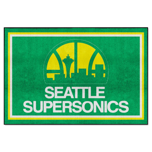 NBA Retro Seattle Supersonics 5ft. x 8 ft. Plush Area Rug - Seattle Supersonics