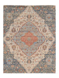 8' X 10' Blue Red Hand Woven Diamond Medallion Indoor Area Rug - Homeroots