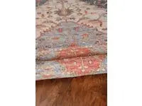 8' X 10' Blue Red Hand Woven Diamond Medallion Indoor Area Rug - Homeroots - Flyclothing LLC