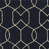 7' X 7' Navy Blue Hand Hooked Area Rug - Homeroots