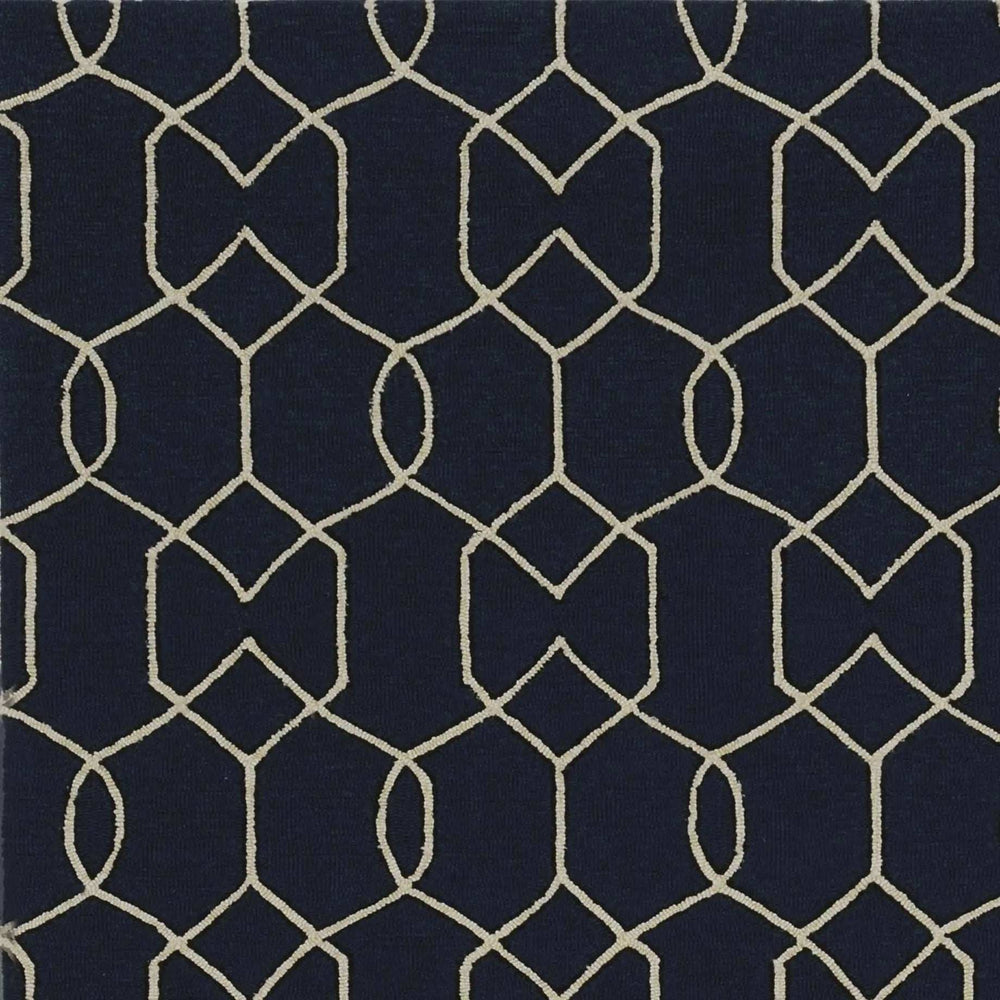 7' X 7' Navy Blue Hand Hooked Area Rug - Homeroots - Flyclothing LLC