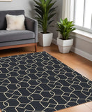 7' X 7' Navy Blue Hand Hooked Area Rug - Homeroots