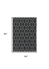 7' X 7' Navy Blue Hand Hooked Area Rug - Homeroots - Flyclothing LLC
