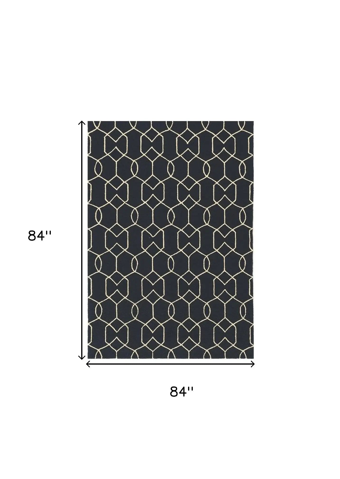 7' X 7' Navy Blue Hand Hooked Area Rug - Homeroots - Flyclothing LLC