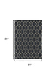 7' X 7' Navy Blue Hand Hooked Area Rug - Homeroots