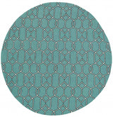 7' Round Green Round Moroccan Indoor Outdoor Area Rug - Homeroots - Flyclothing LLC