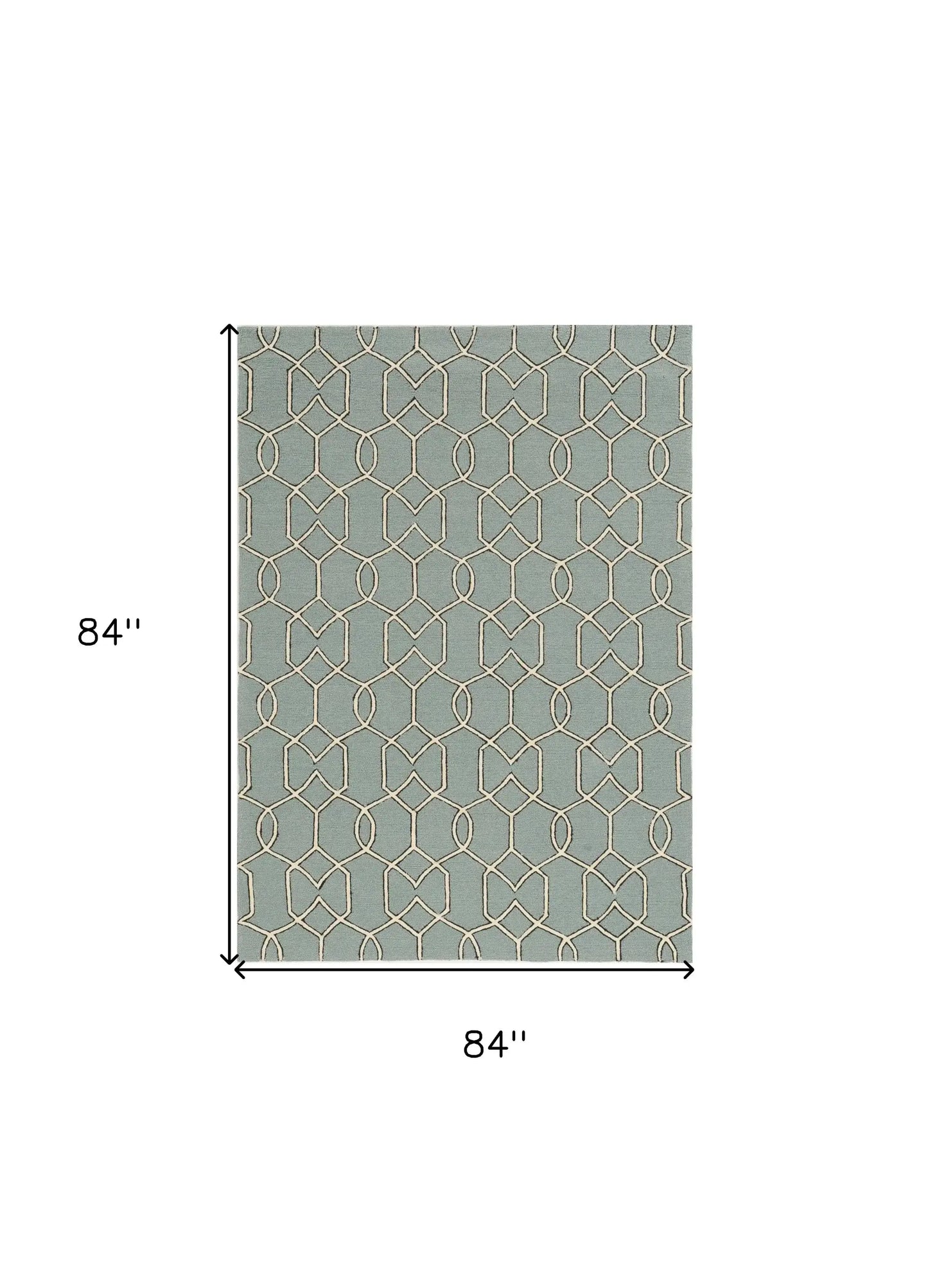 7' X 7' Green and Ivory Hand Hooked Area Rug - Homeroots - Flyclothing LLC