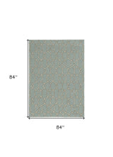 7' X 7' Green and Ivory Hand Hooked Area Rug - Homeroots - Flyclothing LLC