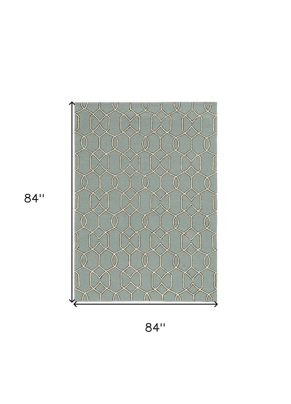 7' X 7' Green and Ivory Hand Hooked Area Rug - Homeroots - Flyclothing LLC