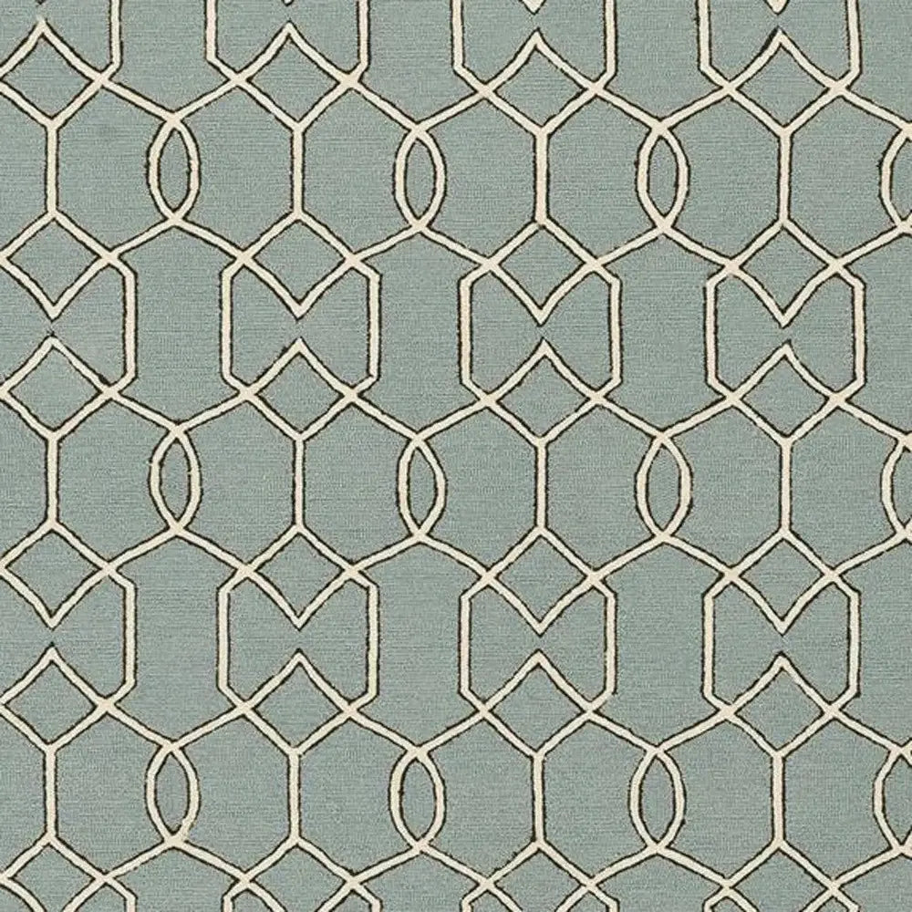 7' X 7' Green and Ivory Hand Hooked Area Rug - Homeroots - Flyclothing LLC
