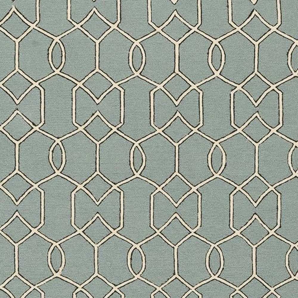 7' X 7' Green and Ivory Hand Hooked Area Rug - Homeroots - Flyclothing LLC