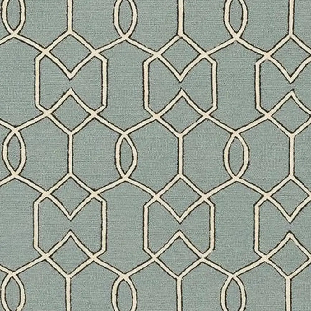 7' X 7' Green and Ivory Hand Hooked Area Rug - Homeroots - Flyclothing LLC