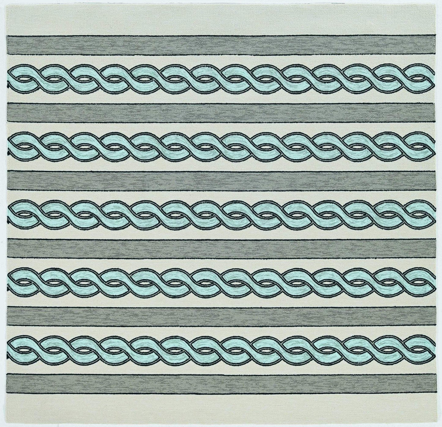 7' X 7' Ivory Tribal Hand Hooked Area Rug - Homeroots - Flyclothing LLC