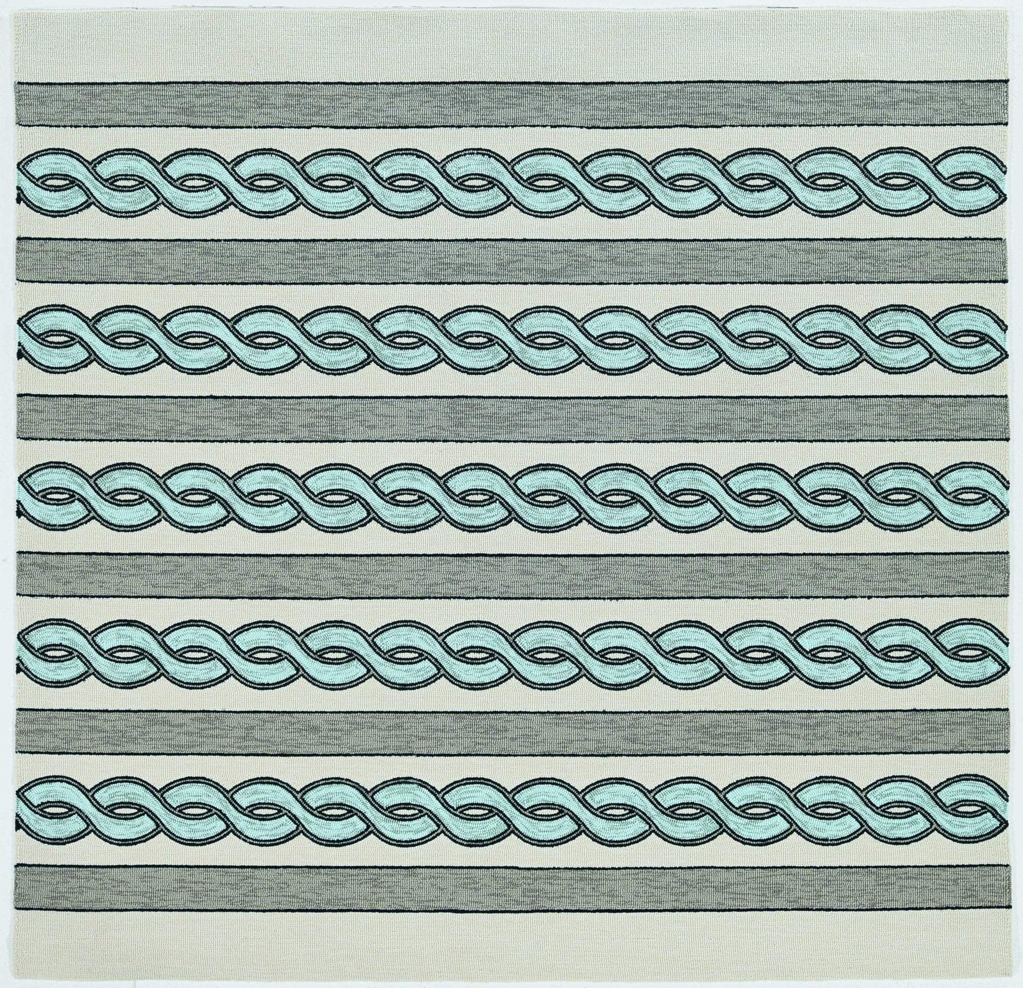 7' X 7' Ivory Tribal Hand Hooked Area Rug - Homeroots - Flyclothing LLC