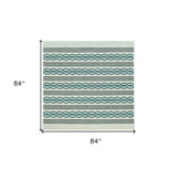 7' X 7' Ivory Tribal Hand Hooked Area Rug - Homeroots - Flyclothing LLC