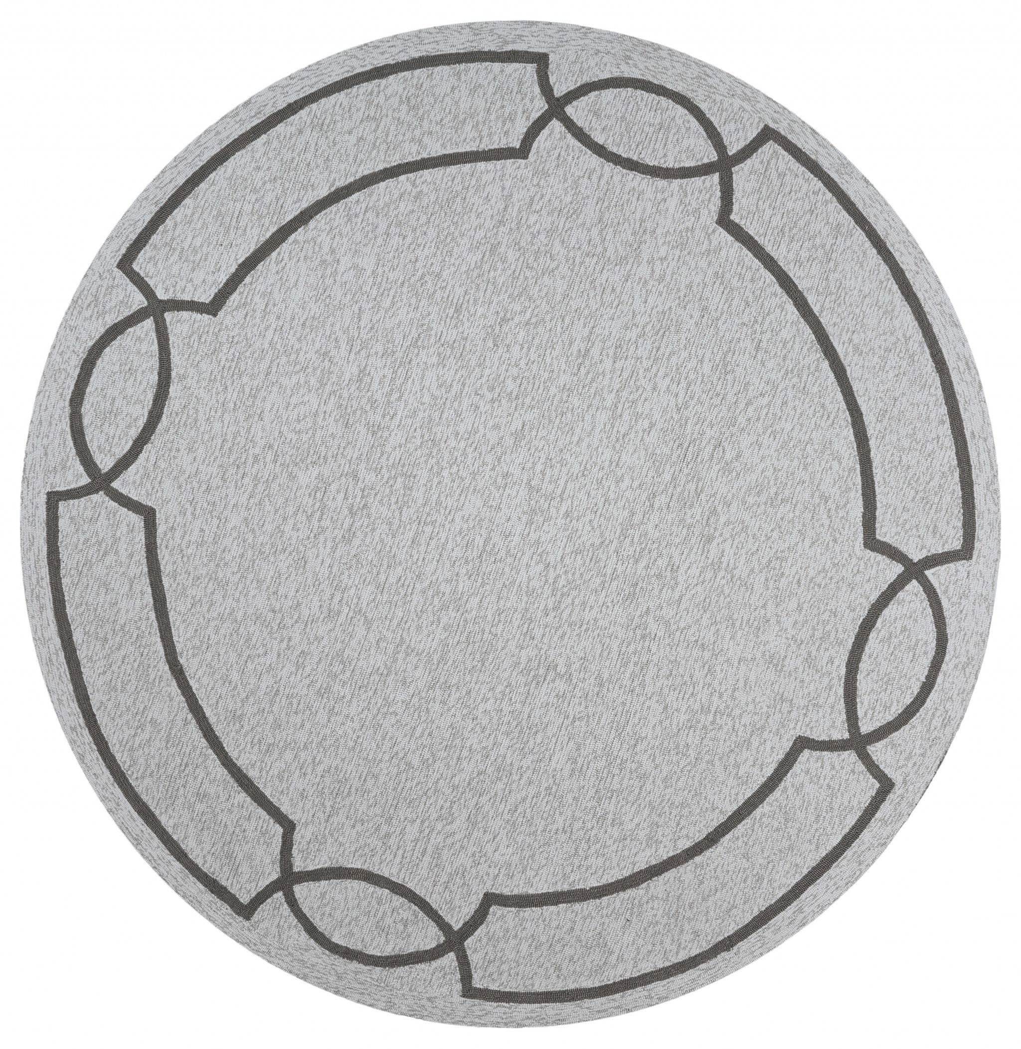 7' Round Ivory Round Indoor Outdoor Area Rug - Homeroots - Flyclothing LLC