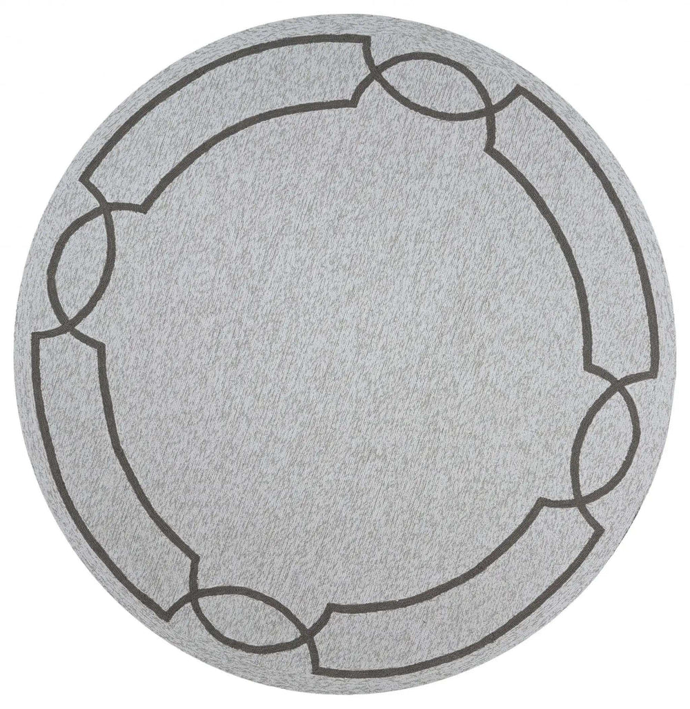7' Round Ivory Round Indoor Outdoor Area Rug - Homeroots - Flyclothing LLC