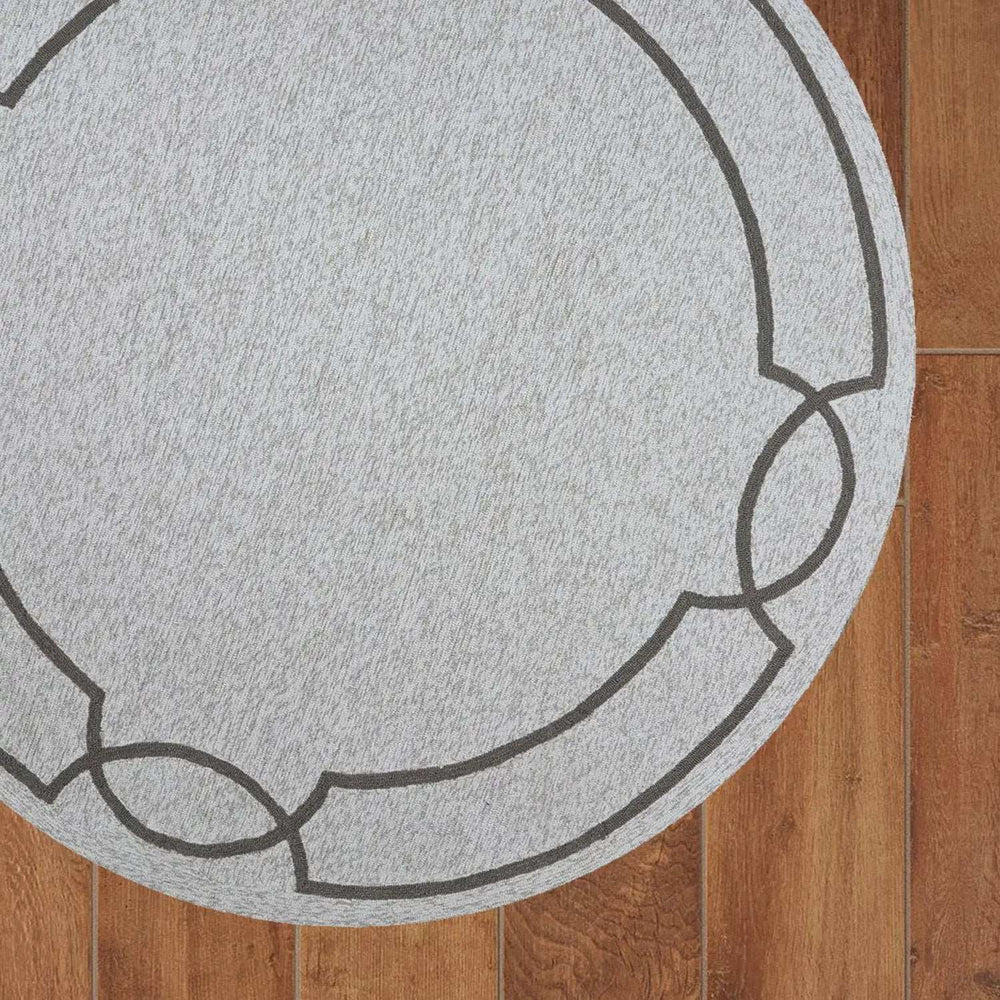7' Round Ivory Round Indoor Outdoor Area Rug - Homeroots - Flyclothing LLC
