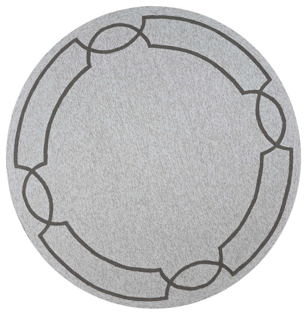 7' Round Ivory Round Indoor Outdoor Area Rug - Homeroots - Flyclothing LLC