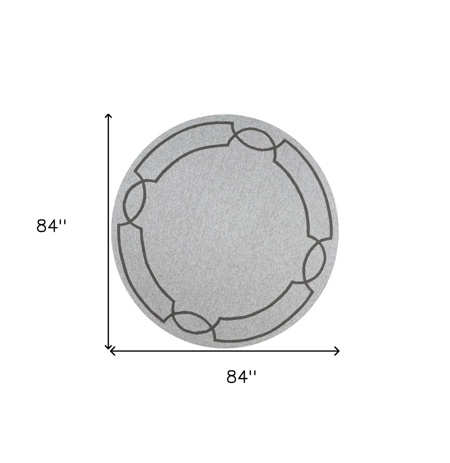 7' Round Ivory Round Indoor Outdoor Area Rug - Homeroots - Flyclothing LLC